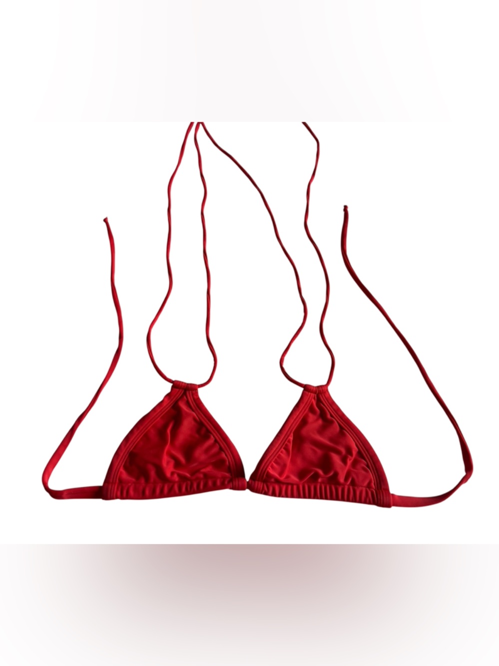 Montce Red Triangle String Bikini Top